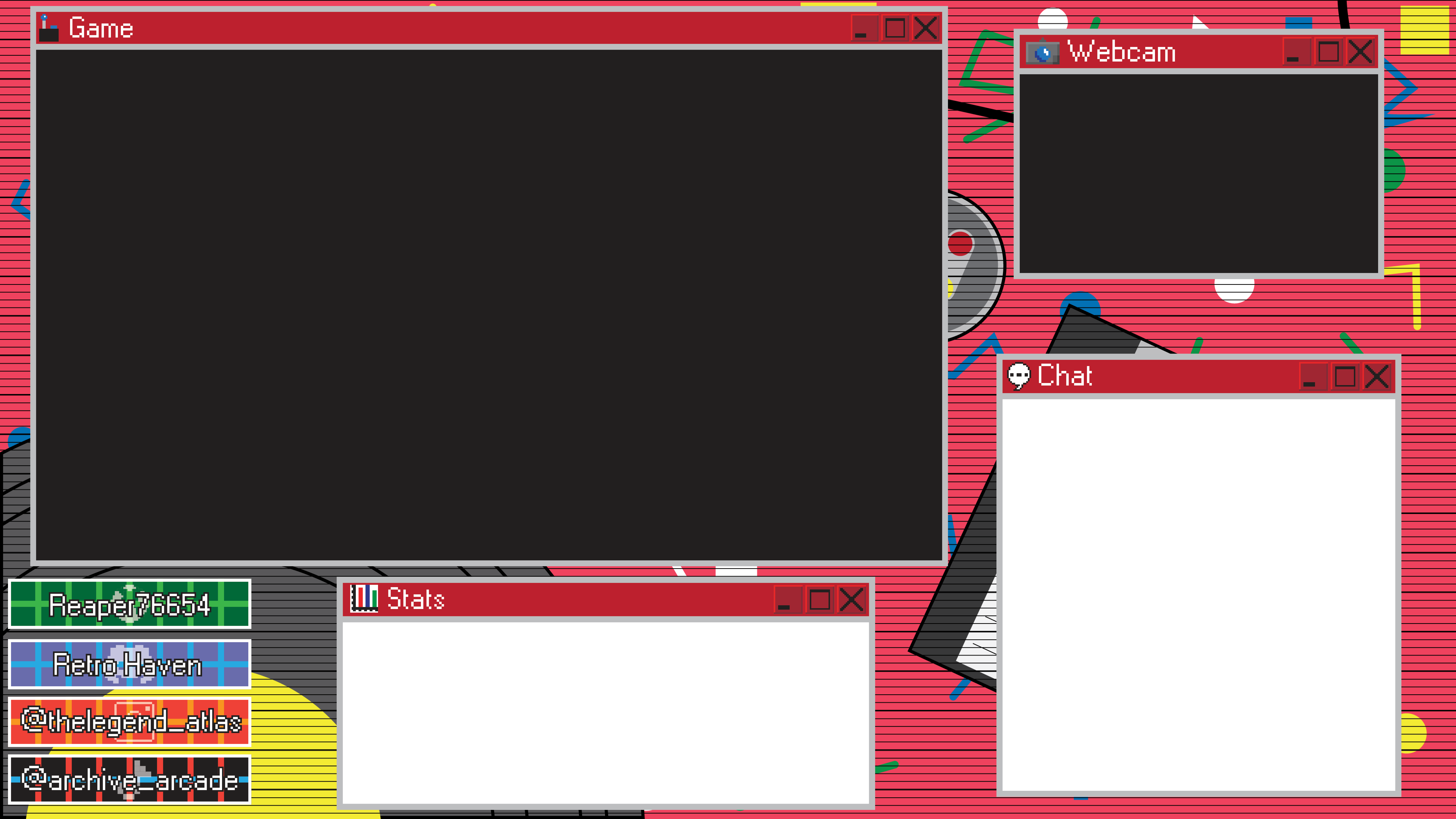 A retro background for gameplay during a stream.